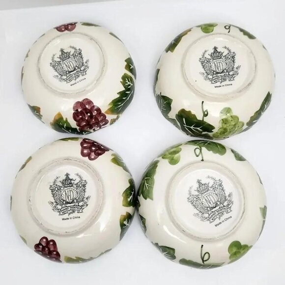 ND Hand Painted Bowls, Grape and Vine Design, Set of 4, 1960s - 1970s - Picture 3 of 9